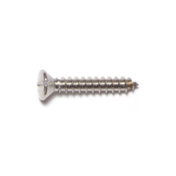 Midwest Fastener Sheet Metal Screw, #8 x 1 in, 18-8 Stainless Steel Oval Head Slotted Drive, 20 PK 62415 - main